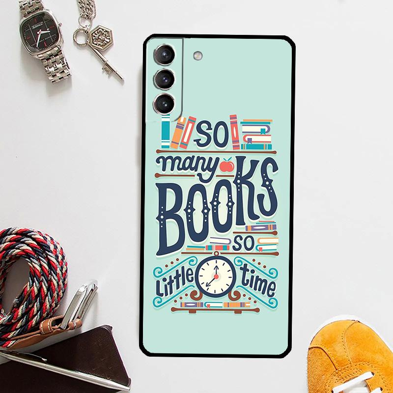 Read Books Illustration Case For Samsung Galaxy S25 Ultra S20 S21 S22 S23 Plus S24 Ultra S9 S10 S25 FE Cover Coque