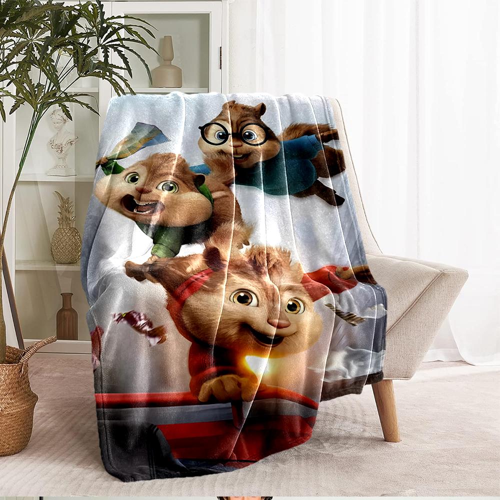 Manta Impresa con Tema de Alvin y las Ardillas - Perfecta para Sofá, Cama, Viajes y Uso al Aire Libre | Lavable a Máquina, Acogedora y Duradera.