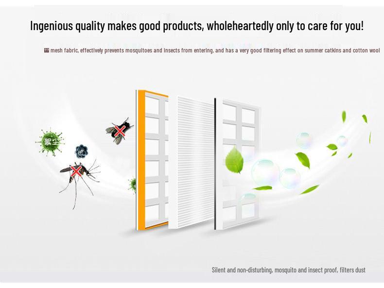 Velcro Magnetic Anti-Mosquito Screen Door - Silent & Encrypted for Bedroom Use