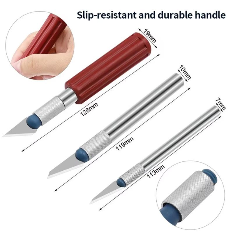 Handmade paper cutting set, 13 pieces DIY precision repair tools, metal carving knife and pen style art seal cutting tools