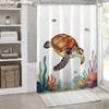 Sea Turtle Tropical Reef Shower Curtain – Colorful Fish & Coral, 2D Flat Print, Polyester, 70.8"X70.8"Inches
