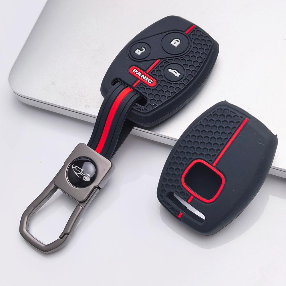 Key Fob Cover for Honda Accord Civic Models CRV with Keychain Anti-Scratch Surface Shockproof Structure Soft Grip Texture Easy Install Design