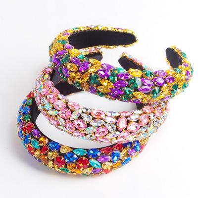 Buntes Strass-Stirnband Schmuck Braut-Tiaras Einfacher Barock-Haarreif Hochzeit