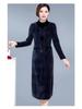2025 Elegant Winter Plaid Dress for Plus-Size Mature Women: Slimming, Thickened Design