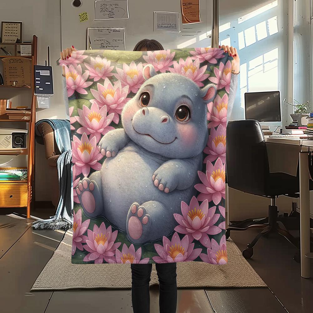 1Pc Cartoon Print Flannel Blanket, High Quality Comfortable for All Seasons, Home Decor, Warmth and Comfort, Perfect for Christmas Birthday Gift