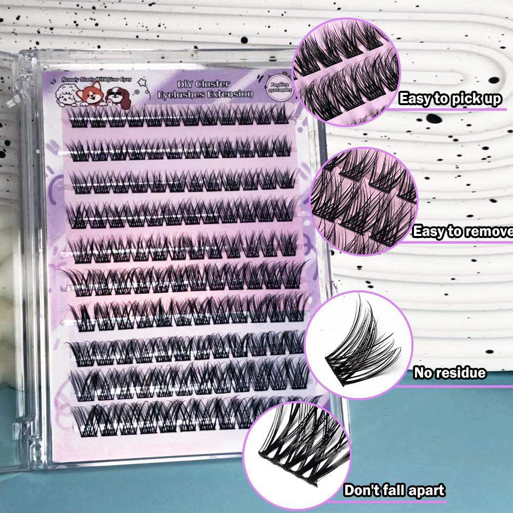 

Bestselling FD16 Eyelash Book: Dense, Lazy Self-Grafting False Eyelashes with 10-Row Clusters, European & American Style. 10 Rows Dense