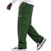 Men's Weave Loose Fit Cargo Pants with Multi-Pockets and Drawstring Elastic Waist for Casual Daily Wear