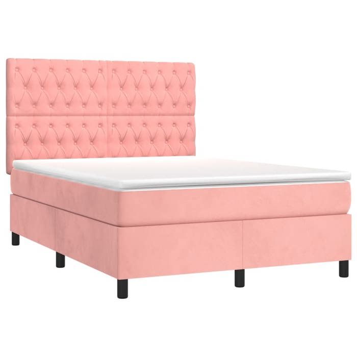 VidaXL Slat Bed Base with Mattress and LED, Upholstered Bed, Double Bed, Adult Bed for Interior Bedroom, 3136304