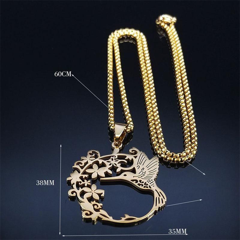 Bird Flower Chain Necklace for Women Men Animal Pendant Jewelry Accessories