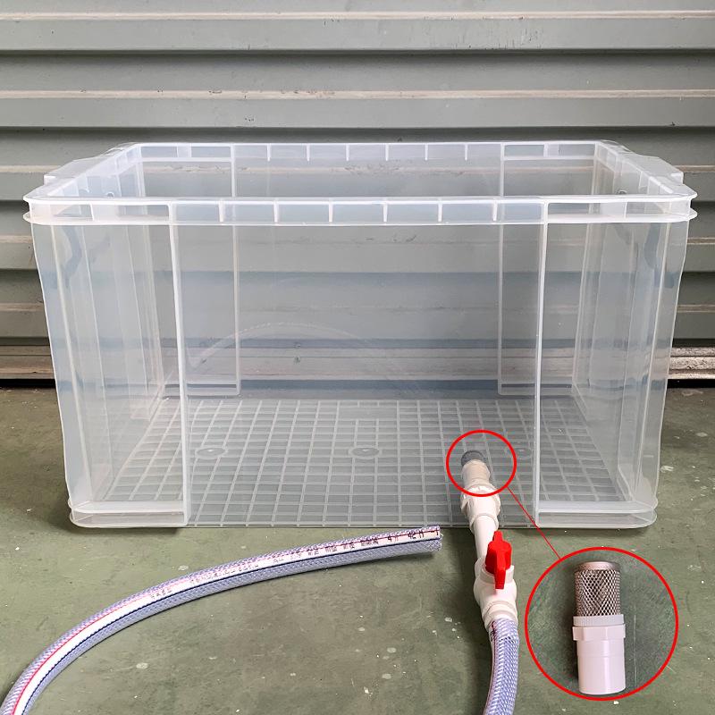 Turtle Tank with Drainage Hole - Transparent Breeding & Storage Box, Small/Large Size for Home Use