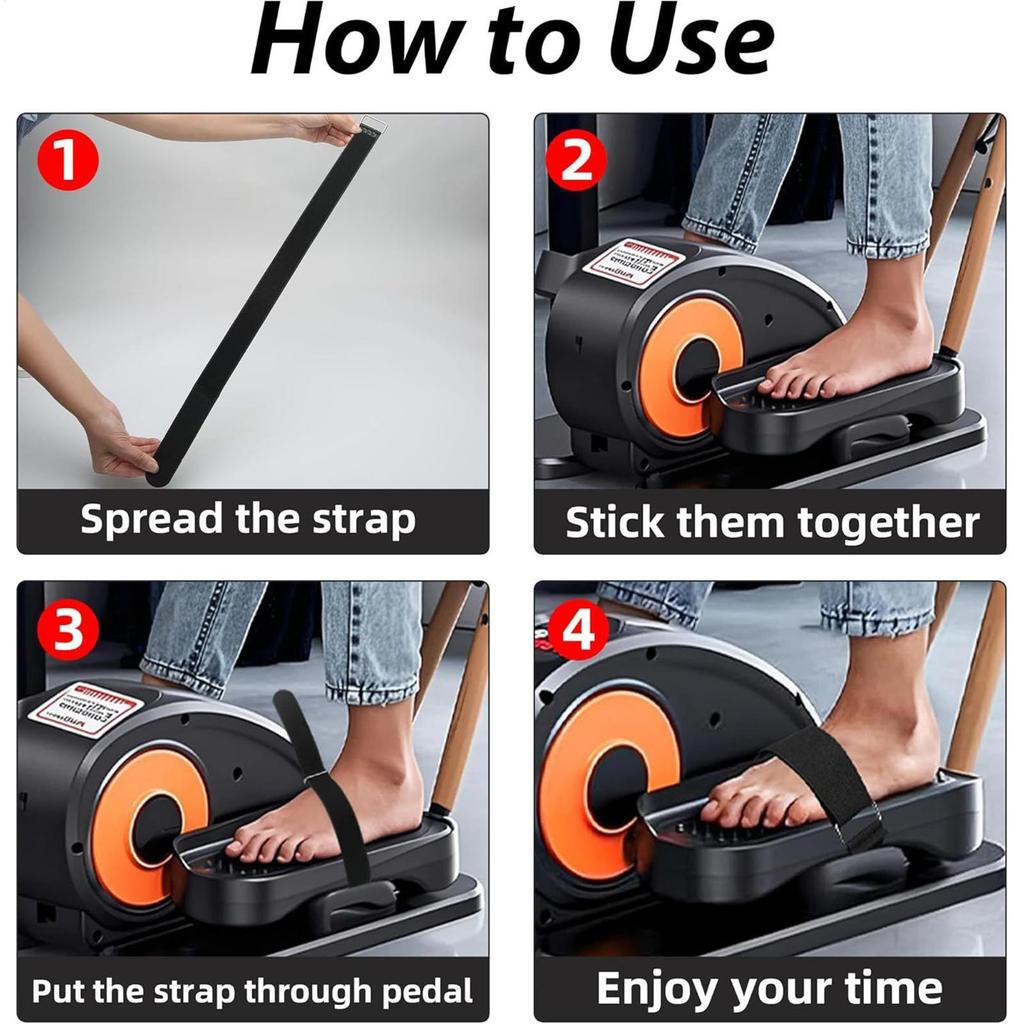 Leg Exerciser Traction Straps Ellipse Pedal Straps Elliptical Band Non-Slip Sports Accessories for Fitness Bike Cycling Home