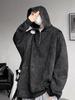 Men's Plus Size Trendy Tie-Dye Half-Zip Hooded Sweatshirt - Autumn/Winter Niche Design