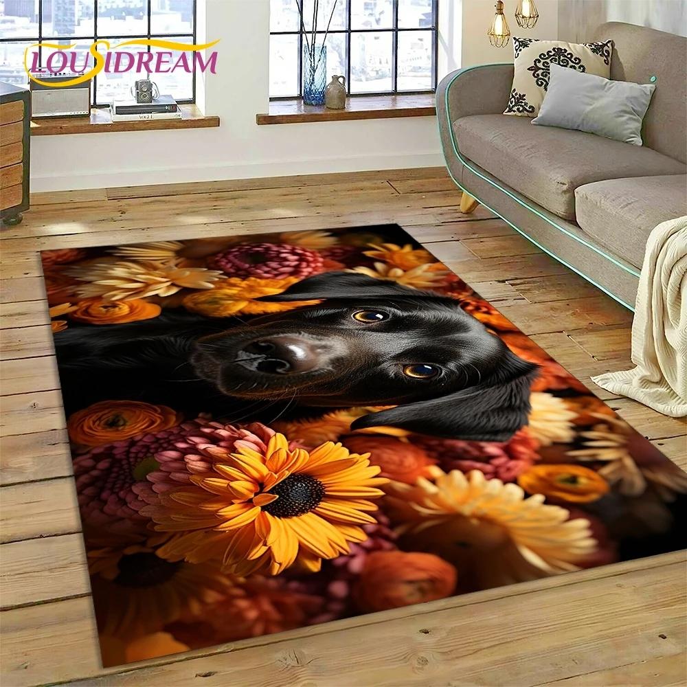 3D-Teppich mit süßem Hund, Samojede, Chihuahua, Husky, Koki, Cartoon-Teppich für Wohnzimmer, Schlafzimmer, Heimdekoration, rutschfest, für Sofa, Fußmatte, Geschenk