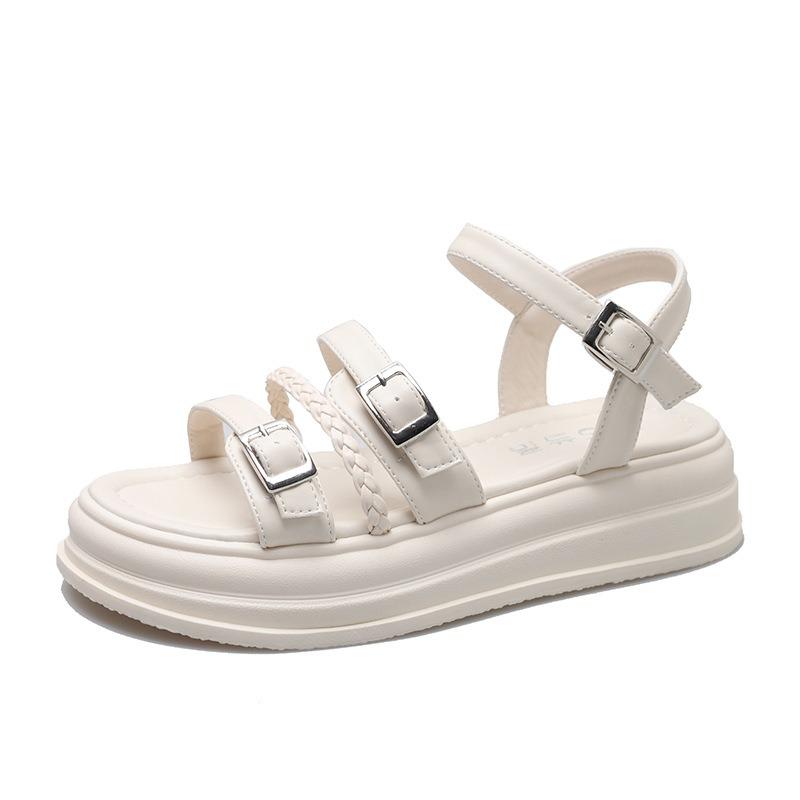 Sandals fairy fairy platform heightening beach shoes summer new casual one-word buckle sports sandals
