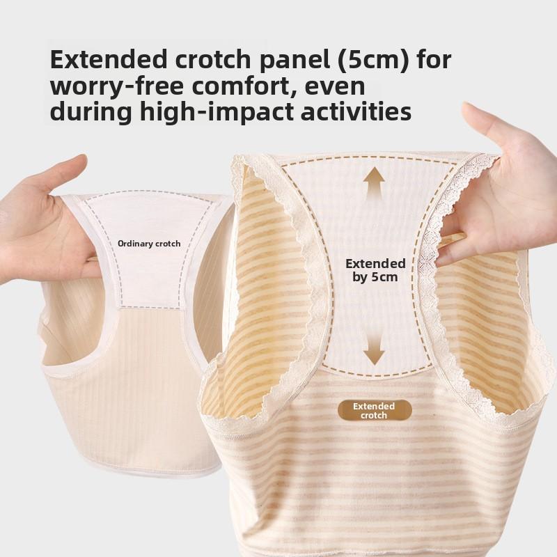 Big Size Female Spring and Autumn Color Cotton 10a Antibacterial High Waist Abdominal Lift Hip Briefs