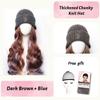 Women's Winter Wig Hat Knitted Hat Long Wave Straight Hair Synthetic Hat Wig