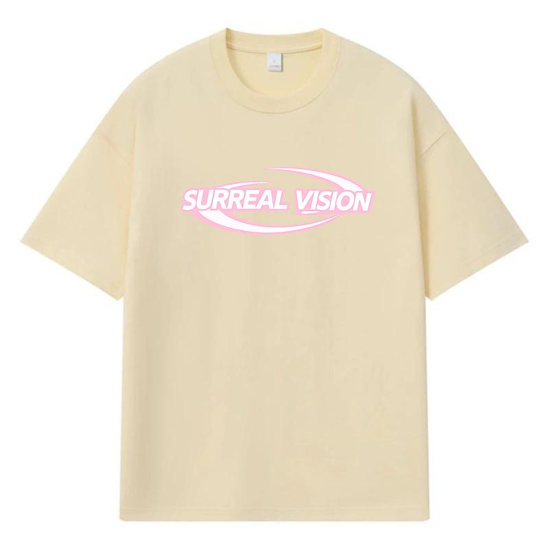 

2026 Surreal Vision Printed Graphic Y2k Harajuku Streetwear 100% Cotton T Shirt Casual Oversized Summer Men T-shirt XXXL хакі