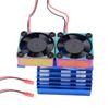RC Motor Cooling Fan Suitable for 380 540 550 3650 3660 3674 Widened Heatsink DC 7V Double Fans High Speed 36mm Blue