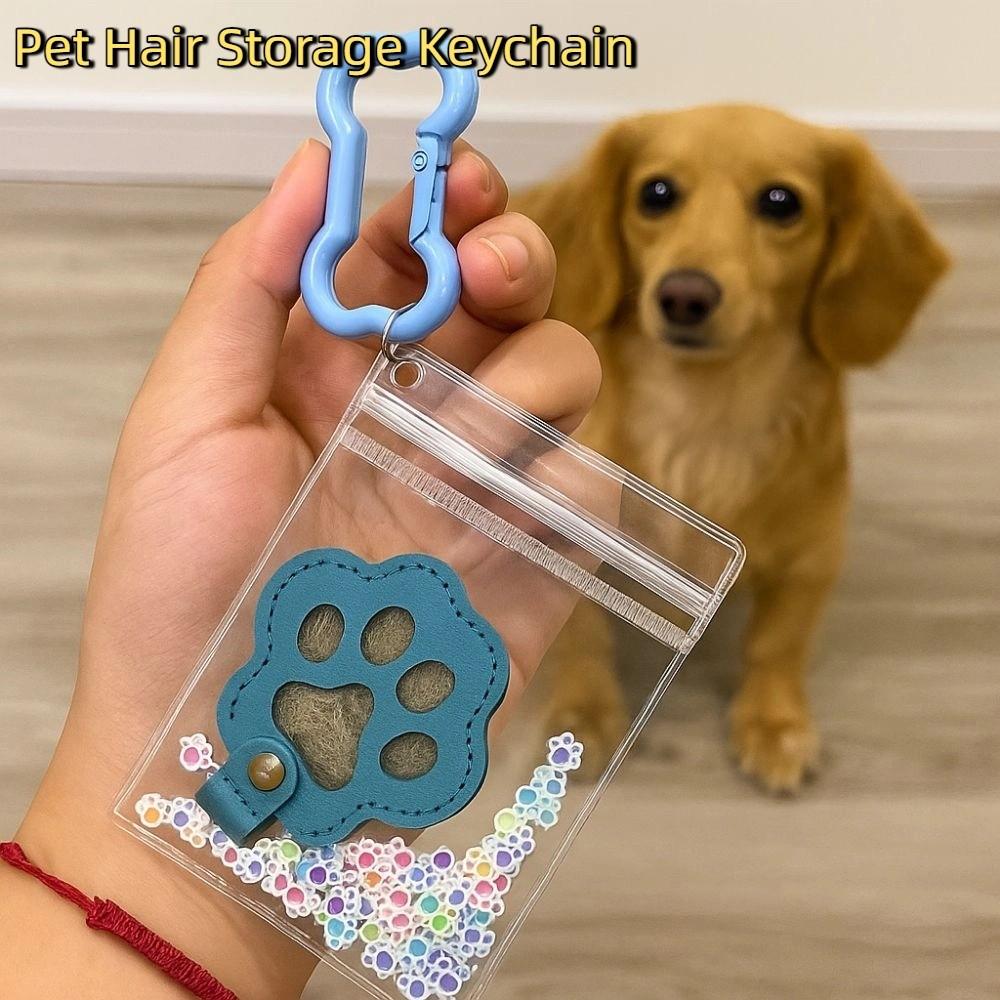 Handmade Pets Hair Storage Keychain Cute Pet Hair Storage Bag Pet Memorial Keychain  Pet Lovers