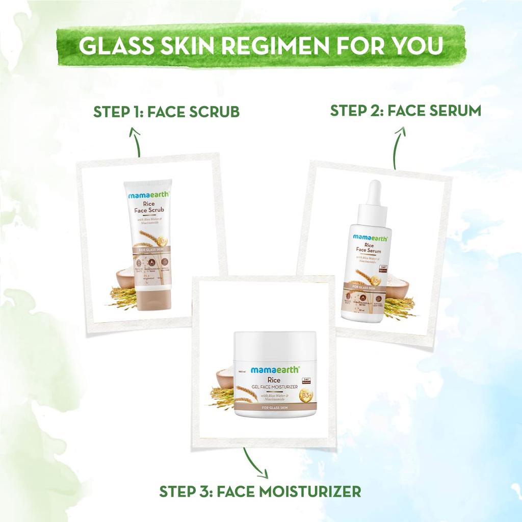 Mamaearth Rice Face Scrub For Glowing Skin With Rice Water And Niacinamide 100g Gentle Exfoliator For Pores Brightening & Radiant Look