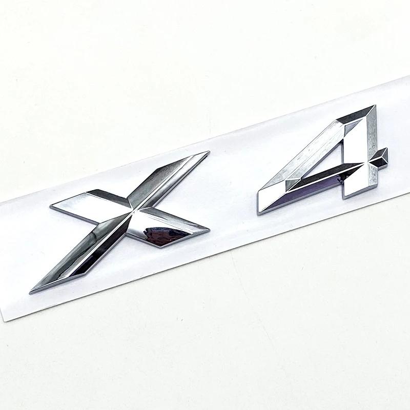 3D ABS Black Chrome Car Letters Rear Trunk Badge X4 Logo For BMW X4 Sticker Emblem X4 Lettering Accessories uq2