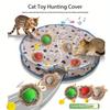 2Pcs Cat Toy Set, Round Double Layer Catch Net & Automatic Rolling Ball, Interactive Self Play Kitten Toy