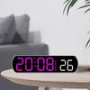 Digital Table Clock with Jump Second 2 Alarms Temperature Reading Timer Voice Control LED Alarm Clock for Home Office