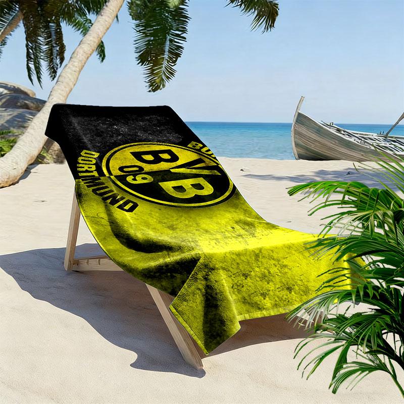 Borussia Dortmund Print Beach Towel, Large Soft Quick Dry Towel for Beach Camping Swimming