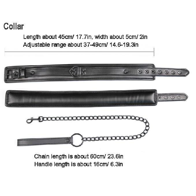Black Leather Bdsm Bondage Set 3pcs Restraints Collars Ankle Cuff Handcuffs For Sex Bondage Set Sex Toys For Women
