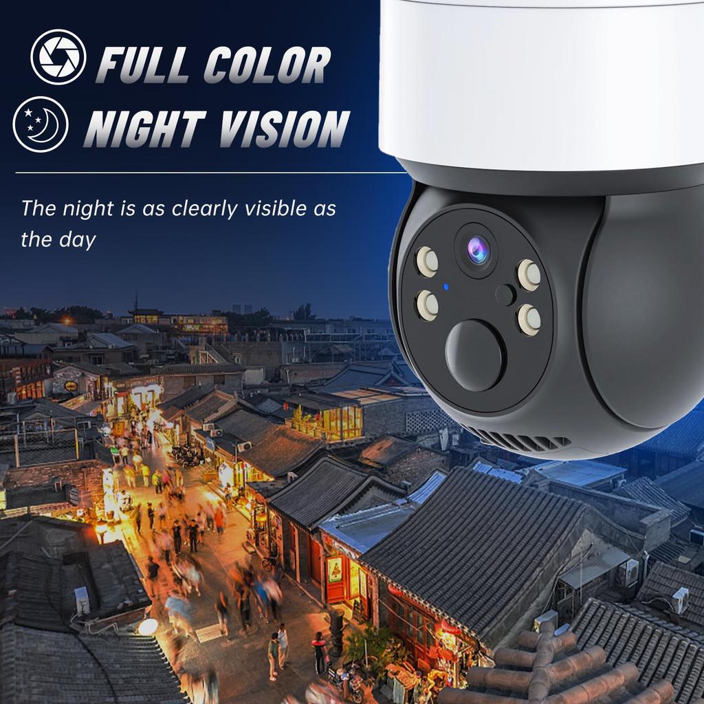 Solar-Powered Outdoor 360° WiFi Security Camera with Mobile Remote Access