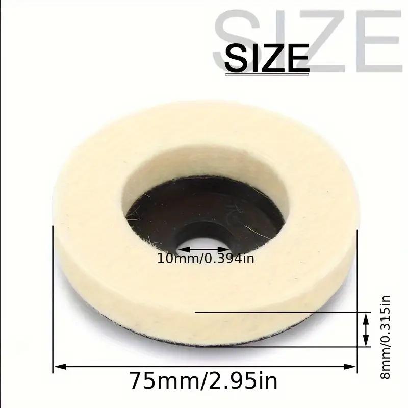 1 Stück 50mm/75mm Wollpolierscheibe Polierpads Winkelschleiferscheibe Filzpolierscheibe für Metall Marmor Glas Keramik
