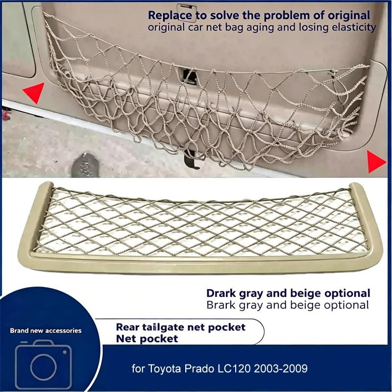 Black, Gray Rear Trunk Tailgate Tail Door Toolbox Pocket Cage Storage Net for Toyota Prado LC120 2003-2009 Automotive Parts