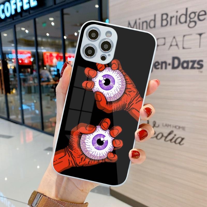 Coole seltsame Kunst-Telefonhülle für iPhone 14 13 12 11 Pro Max X XR XS 8 7 Plus Flüssigglas-Farbtelefonabdeckung