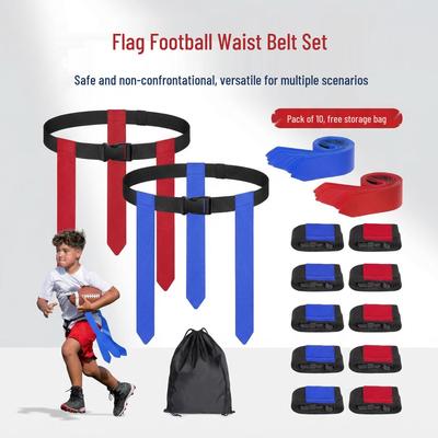 McCa Waist Flag Ribbon Buckle Set for Youth Football Competition and Outdoor Sports