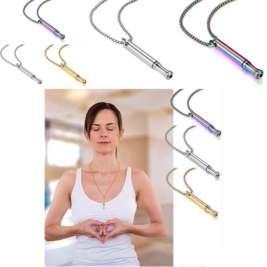 Titanium Steel Whistle Pendant Necklace With Adjustable Chain For Men Women