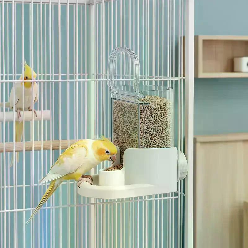 Automatic Bird Water Feeder Drinker Detachable Washable Bird Cage Accessory for Parrot Lovebird Indoor Home Aviary Use
