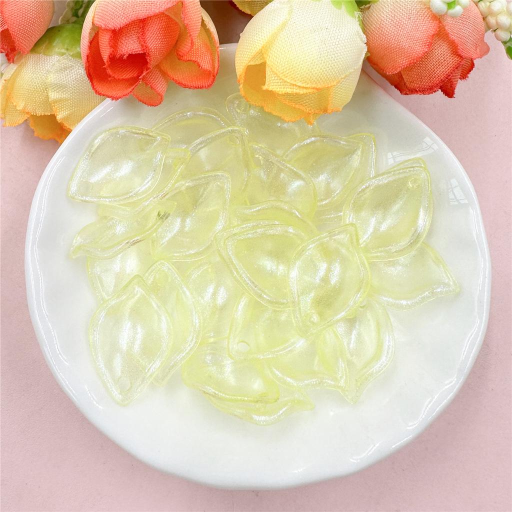 High Quality Creative Charms 200Pcs/set Beads Acrylic DIY Material Jewelry Making Leaves 13.3mm*19.6mm Pendant Powder Glitter Hair Earrings Jewelry