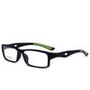 TR90 Sports Comfort Glasses: Square Frame, Narrow Rim, Anti-slip Silicone Temple Tips, Optical Glasses 18166.