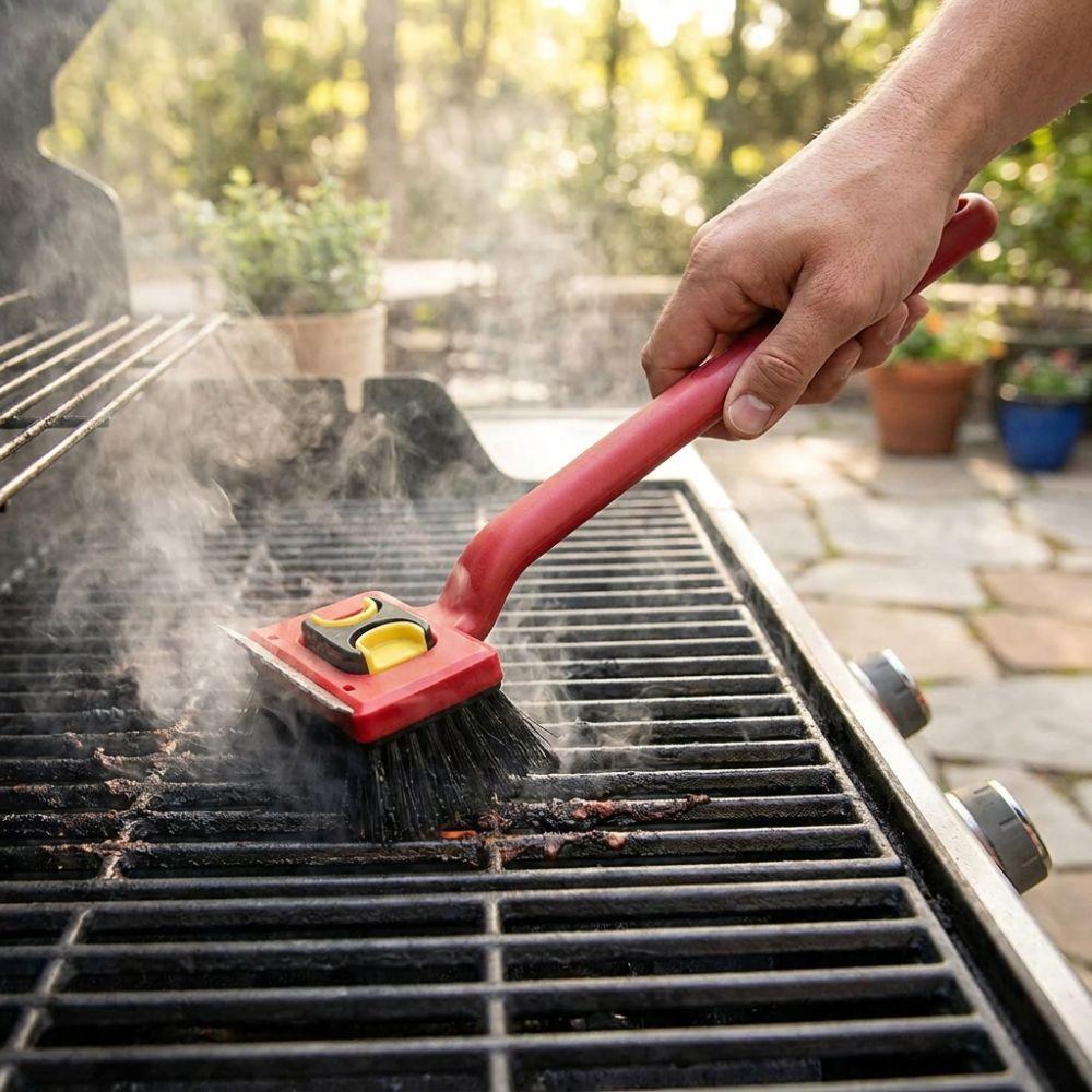 Handheld BBQ Grill Cleaning Brush Stainless Steel Grease Remover Brush  Camping Grill
