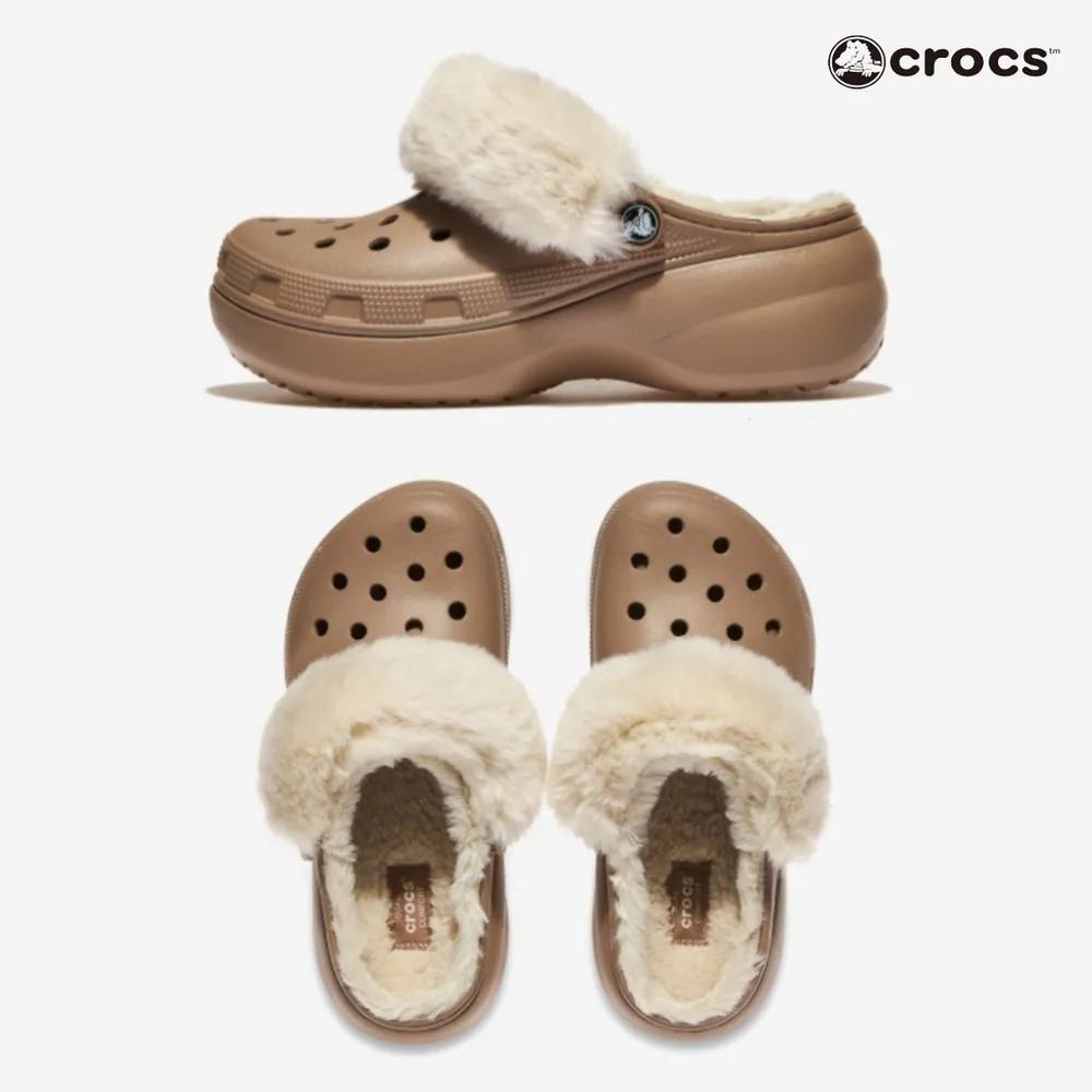 Crocs Women s Youth Winter Fur Crocs Fur Slippers Fur Slides Office School Fur Slippers Fur Winter Boots latte
