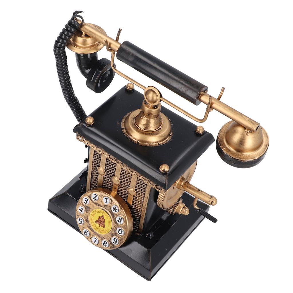 Vintage Telephone Decorative Resin Model Retro Phone Wall Art Statue Bar Cafe Window Decor Desktop Ornament