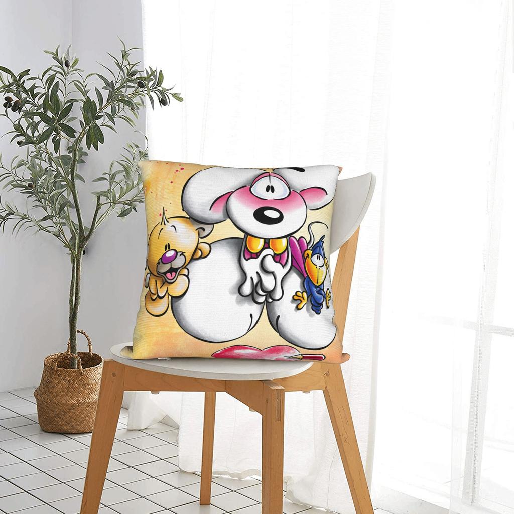 Comic Cartoons Diddl Pillow Case Soft Pillow Cover For Living Room Sofa Novelty Pillowcases
