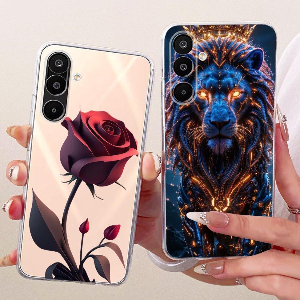 Clear Cover For Samsung F16 5G Case SM-E166P Cute Cat Fashion Butterfly Funny Painted Casing For Samsung Galaxy M16 5G SM-M166P
