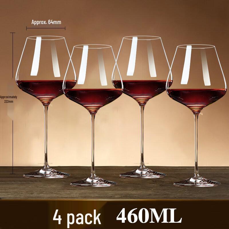 ZISIZ Red Bow Tie Burgundy Wine Glass Set