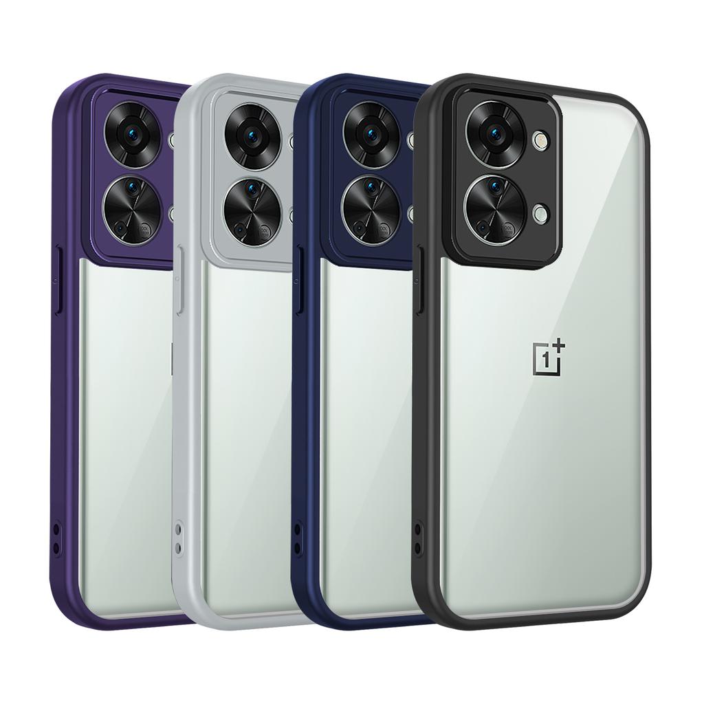 Custodia per Oneplus Nord 2T CPH2399 Bumper in Silicone Antiurto Cuscino d'Aria Cover Posteriore Trasparente Opaca Custodia Rigida per Telefono per One Plus Nord2T