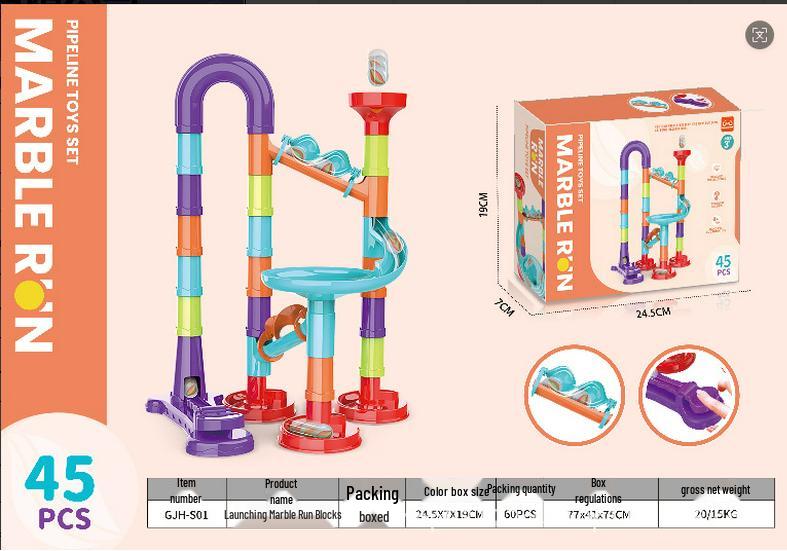 Pipe Track Catapult Ball Maze - DIY Educational Building Set for Kids