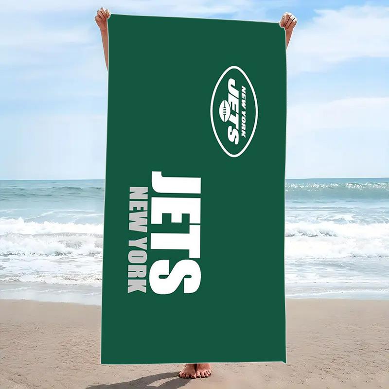 NY Jets Print Beach Towel, Large Soft Quick Dry Towel for Beach Camping Swimming