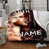 Cardi B Portrait With Gun Four Seasons Blanket Customized With Your Name Lightweight And Warm Perfect Gift For Home Office Camping Sofa Travel Beach