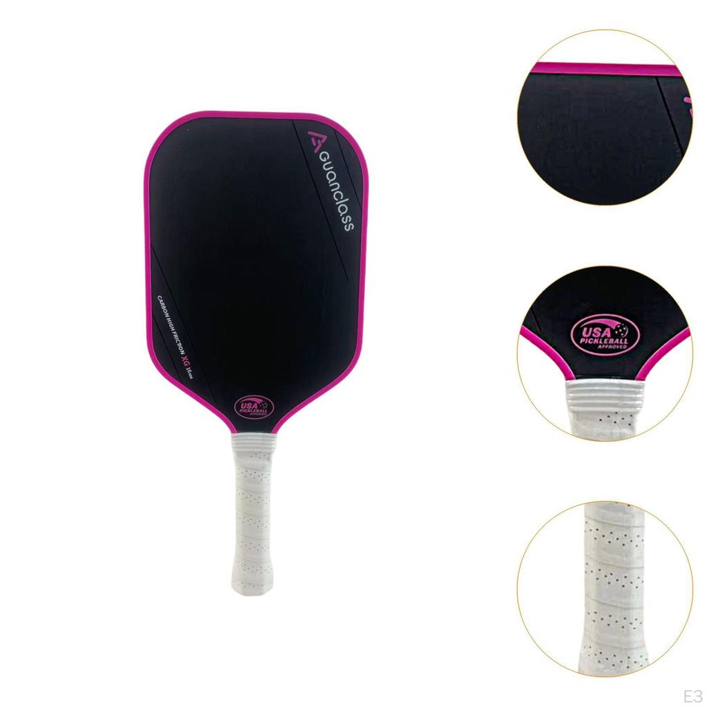 Carbon Fiber Pickleball Paddle Racquet for Player Training Adults Brown