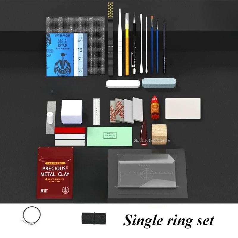 999 Pure Silver Clay DIY Tool Set Handmade DIY Pendants Rings Cat's Nose Pattern Small Ornaments Auxiliary Tools Silver Clay Set